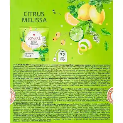 Ceai Lovare Citrus Melissa - 32 de pachete de ceai verde cu melisă