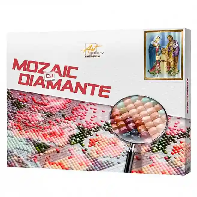 Sfântă Familie, 40x50 cm, mozaic cu diamante pătrate