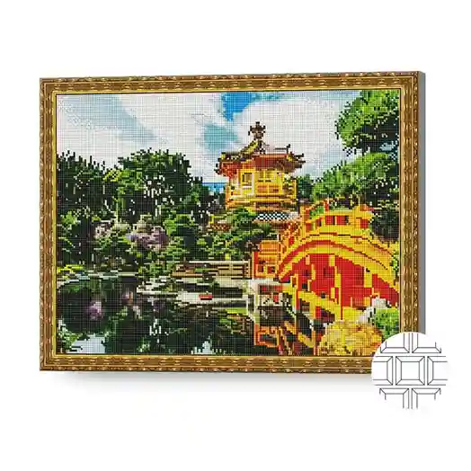 Grădină japoneză, 40x50 cm, mozaic cu diamante pătrate