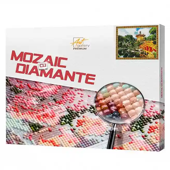Grădină japoneză, 40x50 cm, mozaic cu diamante pătrate