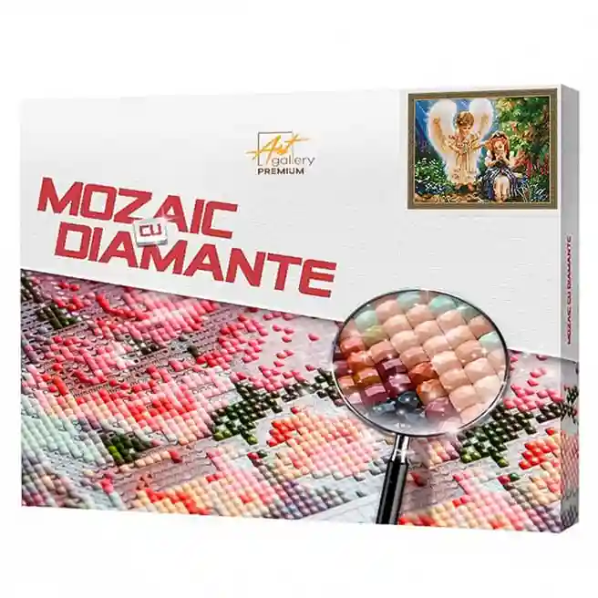 O fetiță și un Înger, 40x50 cm, mozaic cu diamante pătrate
