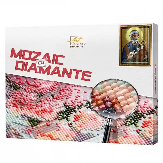 Iosif cu Isus, 40x50 cm, mozaic cu diamante pătrate