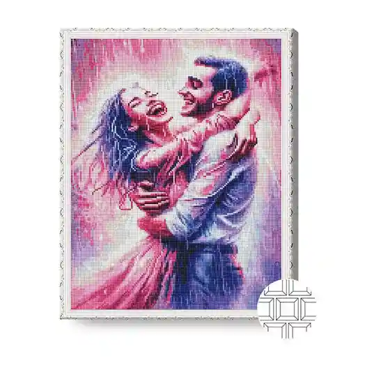 Счастливая пара, 40x50 см, алмазная мозаика квадратная