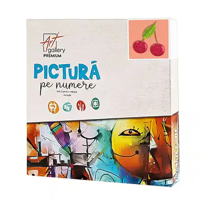 Vișină, 20x20 cm, pictură pe numere