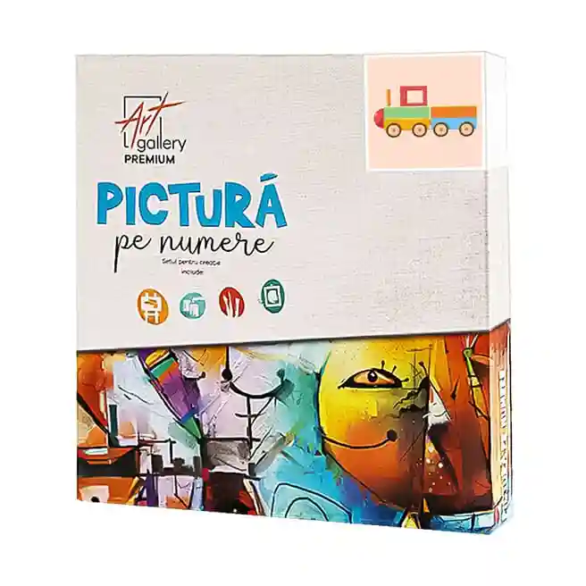 Trenuț, 20x20 cm, pictură pe numere