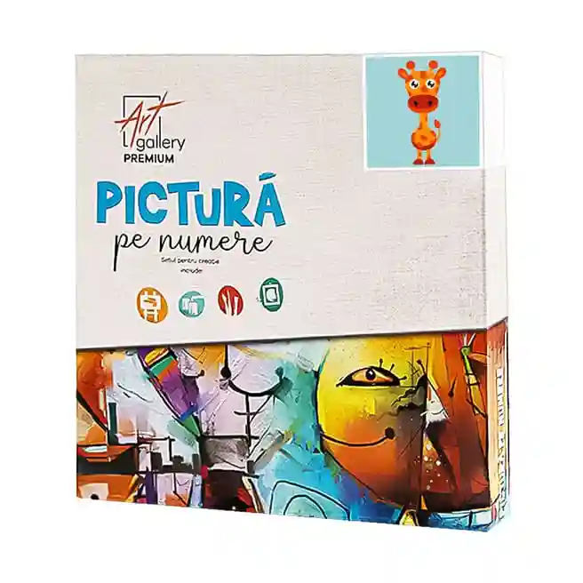 Girafă drăguță, 20x20 cm, pictură pe numere