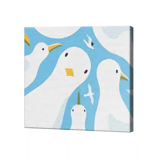 Чайки, 20x20 см, картина по номерам