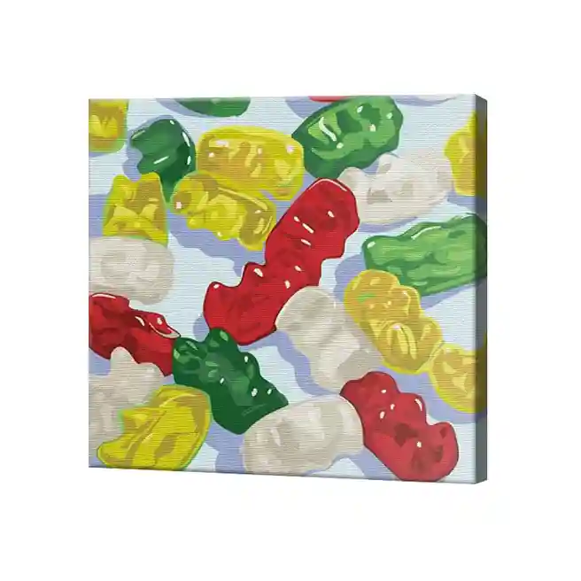 Мишки гамми, 20x20 см, картина по номерам