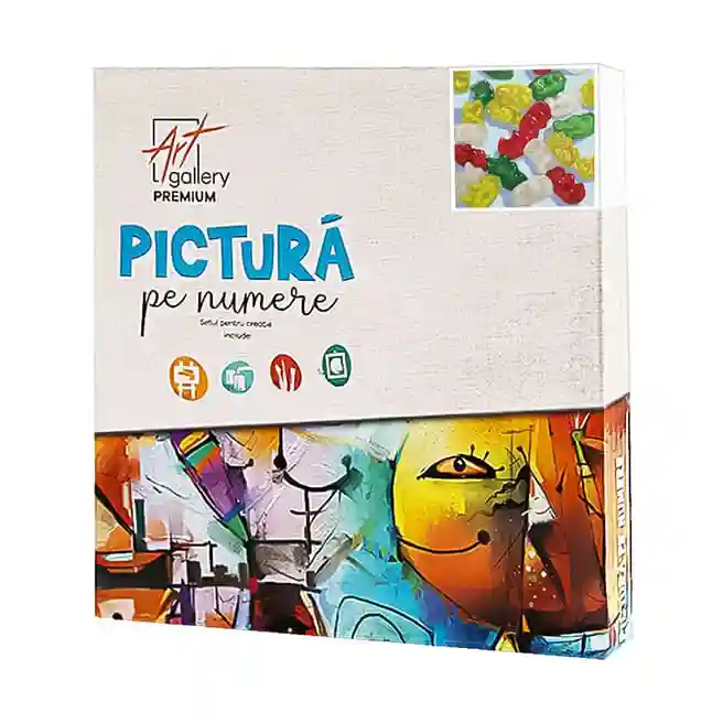 Мишки гамми, 20x20 см, картина по номерам