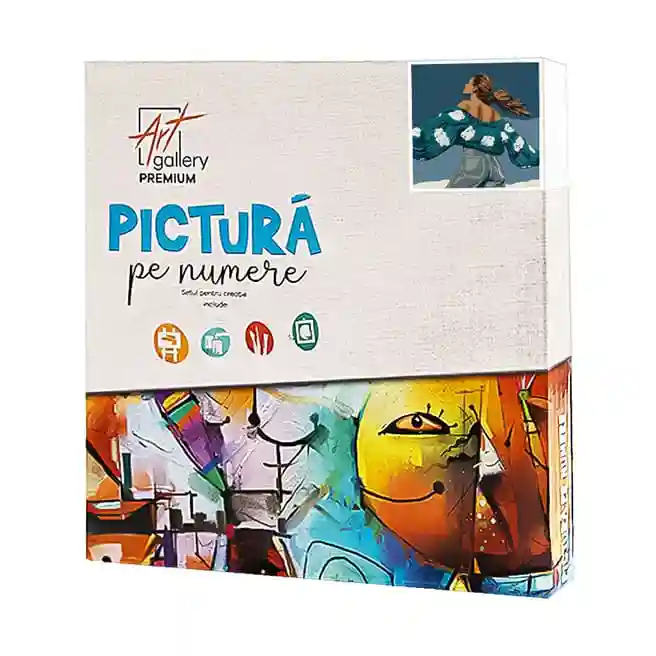 Fată la modă, 20x20 cm, pictură pe numere