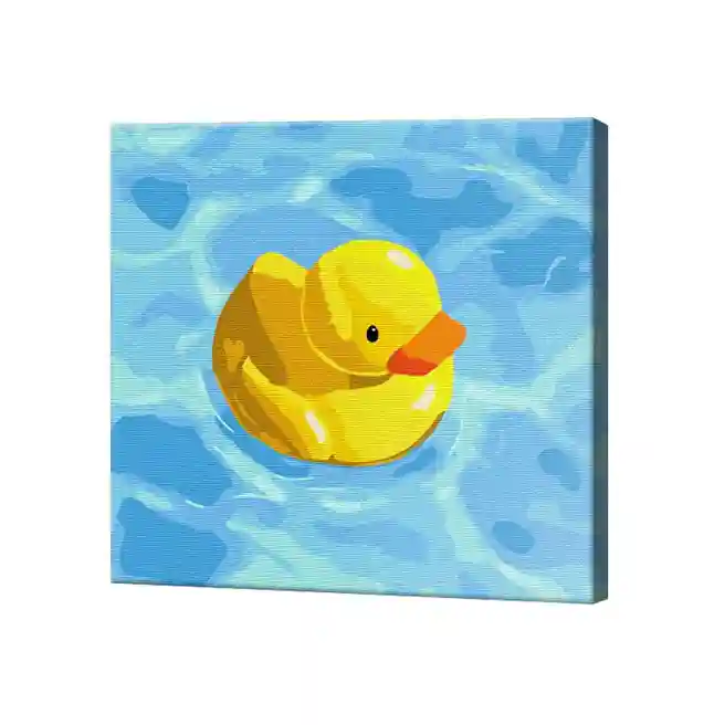 Резиновая уточка, 20x20 см, картина по номерам