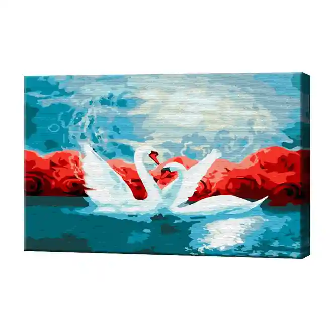 Влюбленные лебеди, 20x30 см, картина по номерам