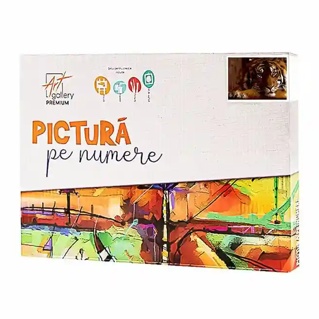 Tigru serios, 20x30 cm, pictură pe numere