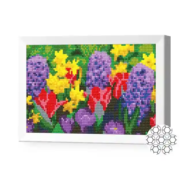 Весенние цветы, 20x30 см, алмазная мозаика