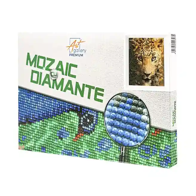 Leopard, 20x30 cm, mozaic cu diamante