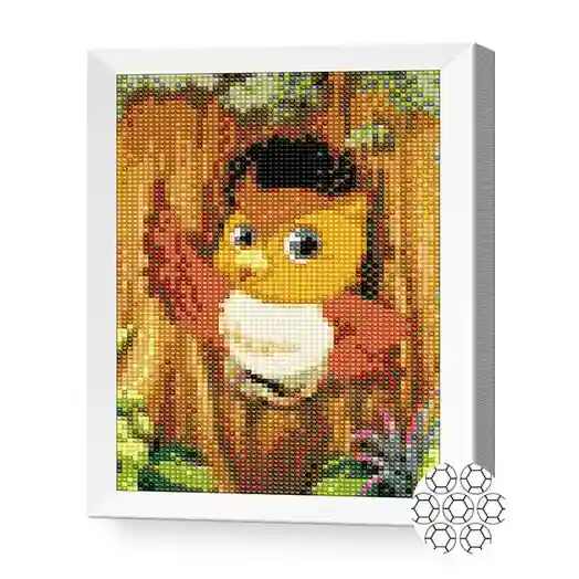 Bufniță înțeleaptă, 20x30 cm, mozaic cu diamante
