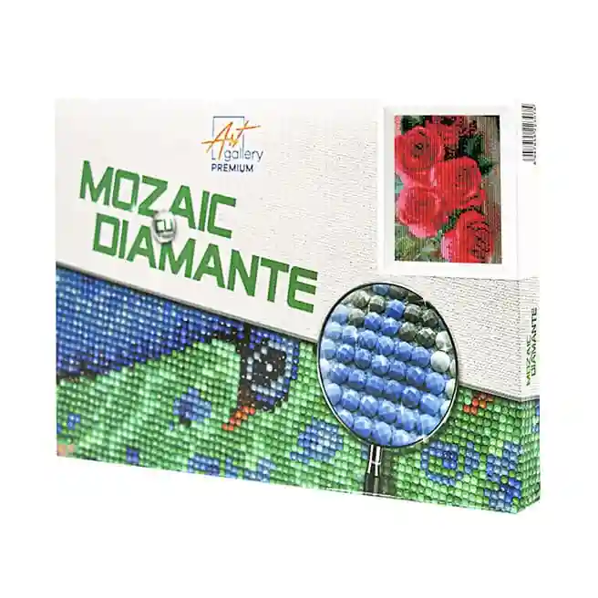 Trandafiri, 20x30 cm, mozaic cu diamante