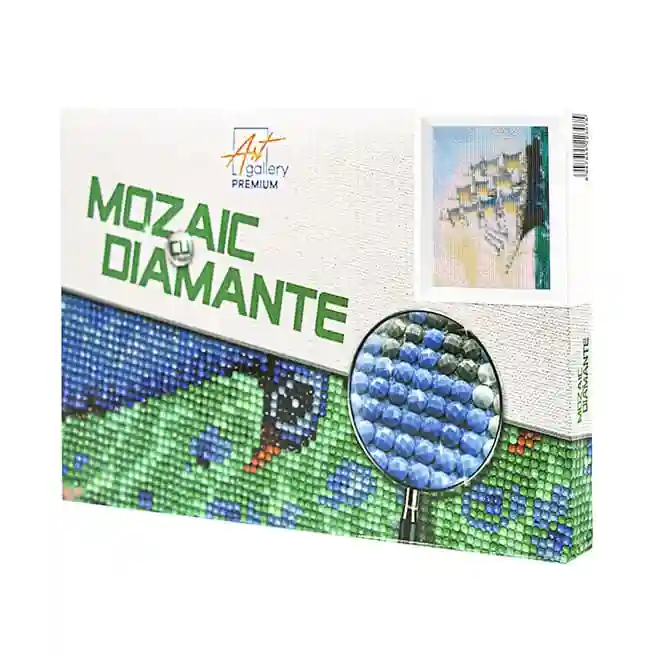 Corabie pe mare, 20x30 cm, mozaic cu diamante