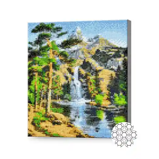 Горный водопад, 30x40 см, алмазная мозаика
