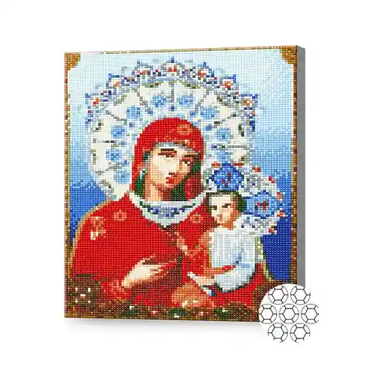 Icoană Maicii Domnului din Kazan, 30x40 cm, mozaic cu diamante