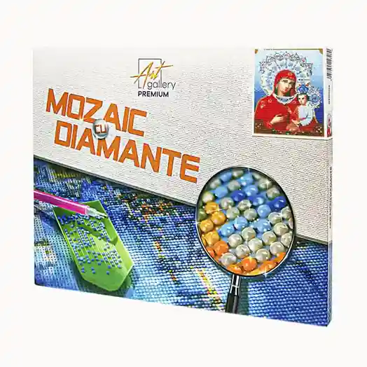 Icoană Maicii Domnului din Kazan, 30x40 cm, mozaic cu diamante