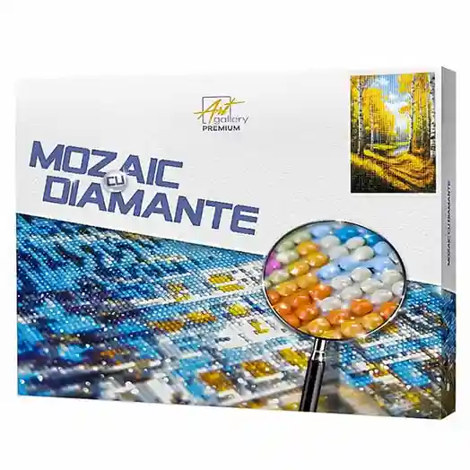 Dumbravă de mesteacăn, 40x50 cm, mozaic cu diamante
