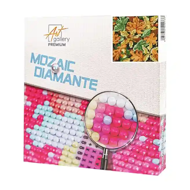 Frunze multicolore, 20x20 cm, mozaic cu diamante
