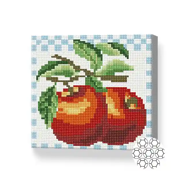 Спелые яблочки, 20x20 см, алмазная мозаика