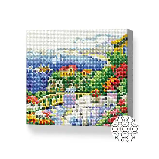 Terasă cu vedere la mare, 20x20 cm, mozaic cu diamante