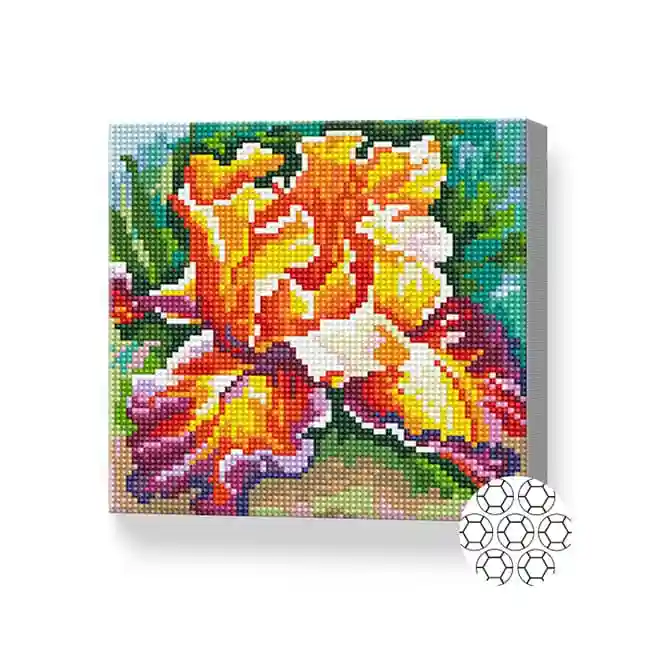 Роскошный ирис, 20x20 см, алмазная мозаика
