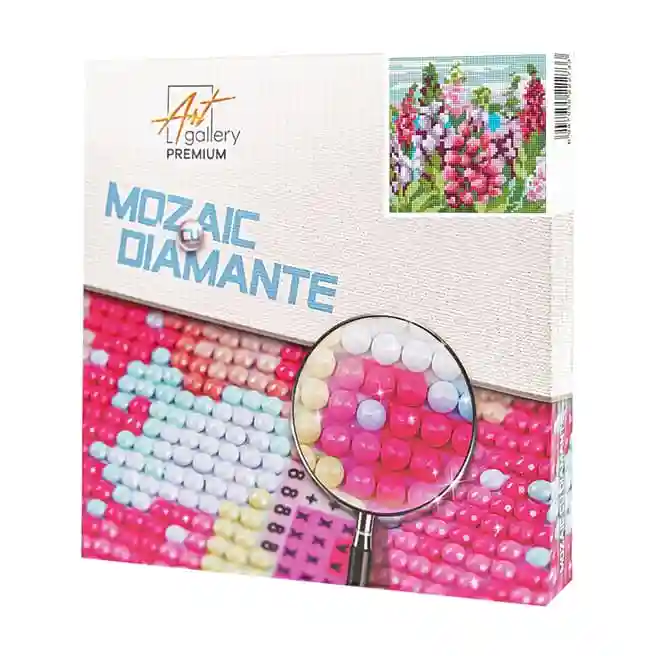 Câmpie înflorită, 20x20 cm, mozaic cu diamante