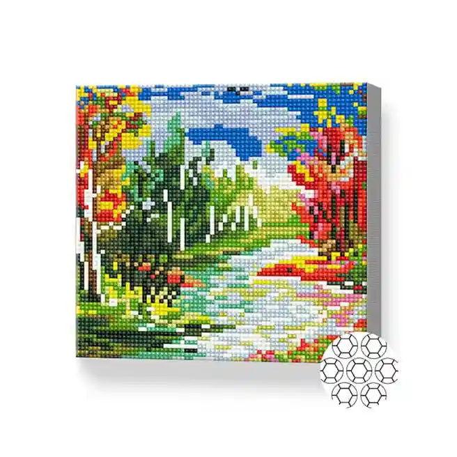 Пейзаж осени, 20x20 см, алмазная мозаика