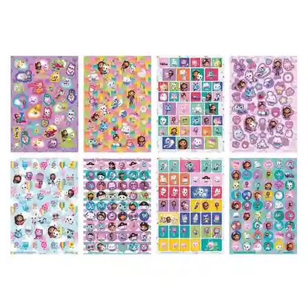 Gabbys Dollhouse Set cu stickere sclipitoare, A5, 8 file