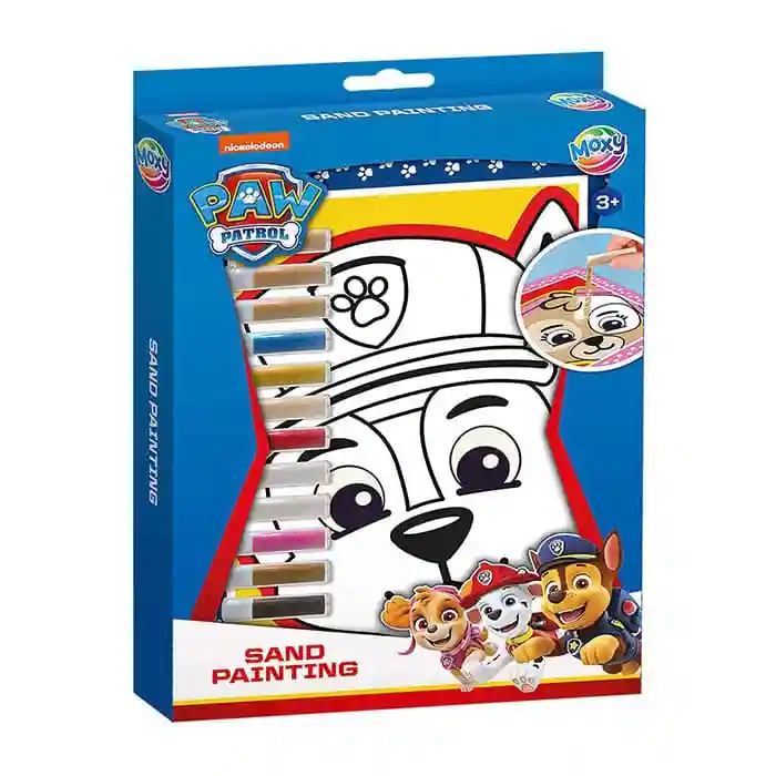 Paw Patrol Pictură cu nisip – 4 coli + 12 tuburi cu nisip
