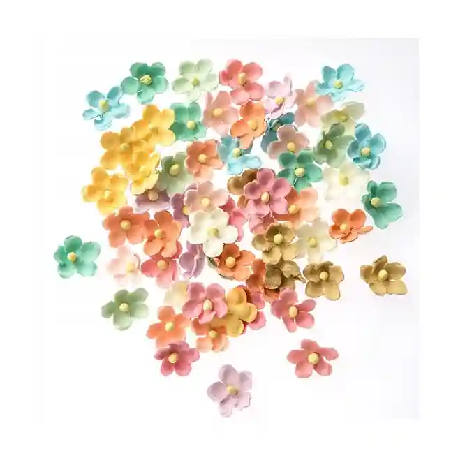 Flori din hârtie, 2 cm, 60 buc., curcubeu