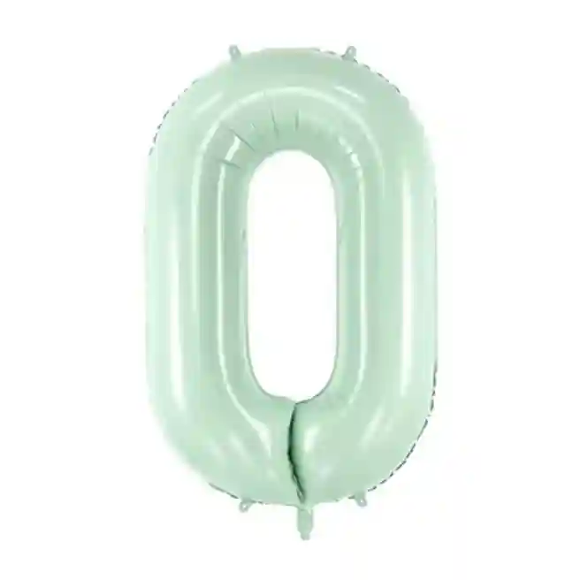 Balon folie mentă, 72 cm, cifra 0