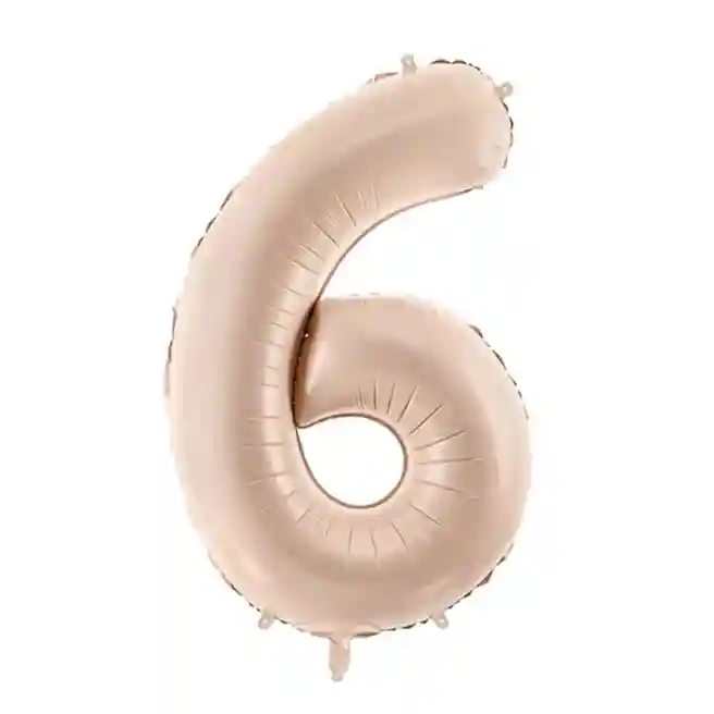 Balon folie bej închis, 72 cm, cifra 6
