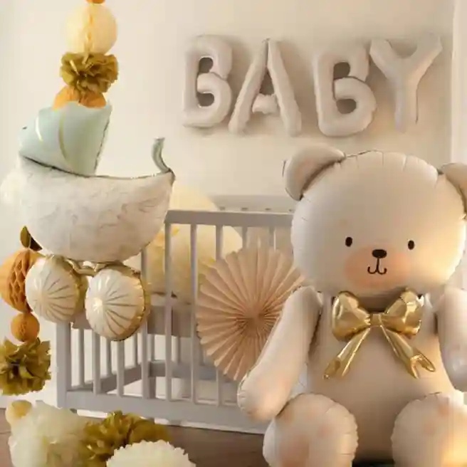 Balon folie "Baby", 140 x 43 cm (55 x 17), bej AIR