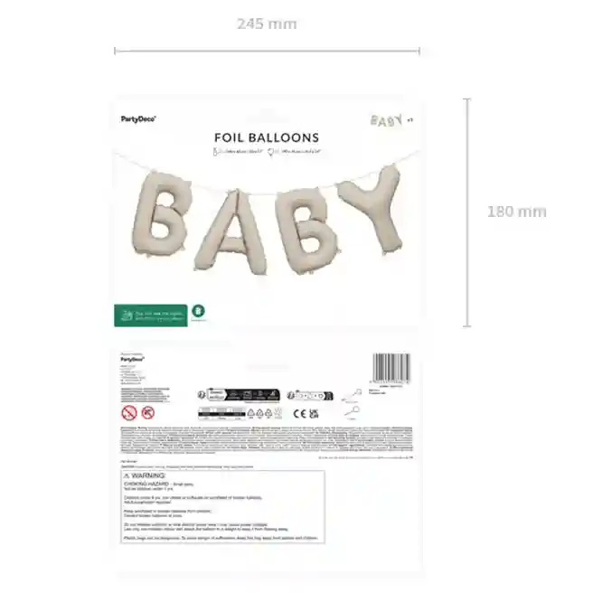 Balon folie "Baby", 140 x 43 cm (55 x 17), bej AIR