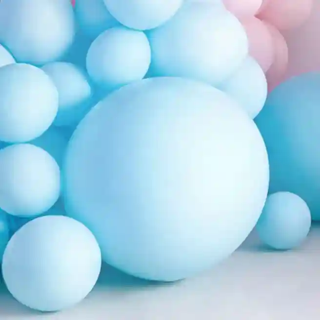 Balon rotund din latex, 60 cm, albastru deschis pastel