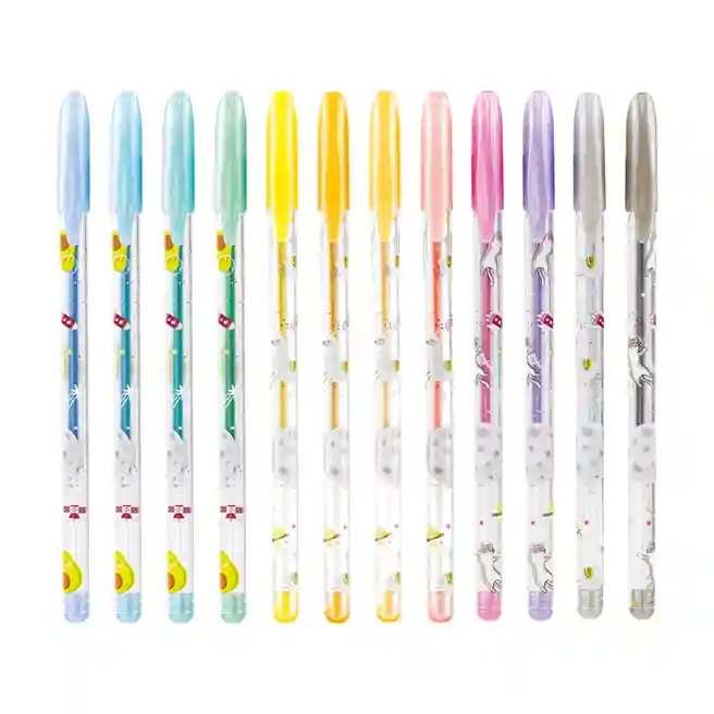 Set de pixuri gel ArtSpace "Aventuri spațiale" 12 culori, 1,0 mm, metalice