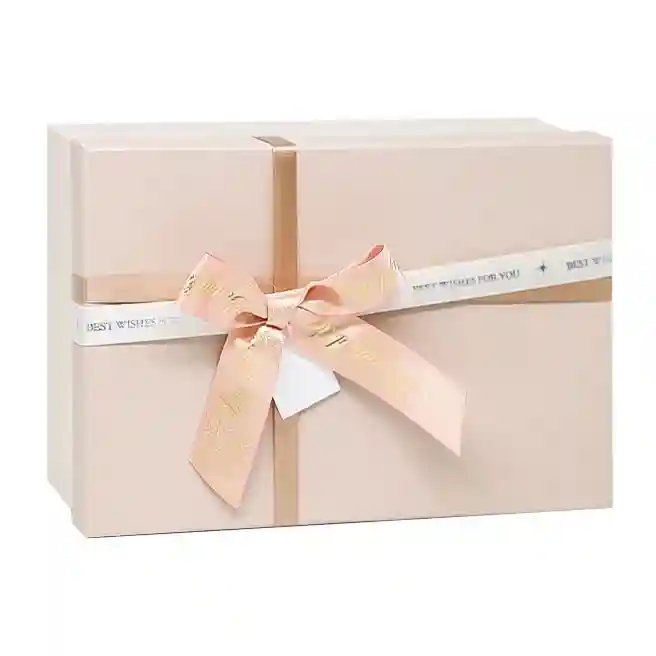 Cutie cadou cu fundiță, bej, 21х14х8 cm