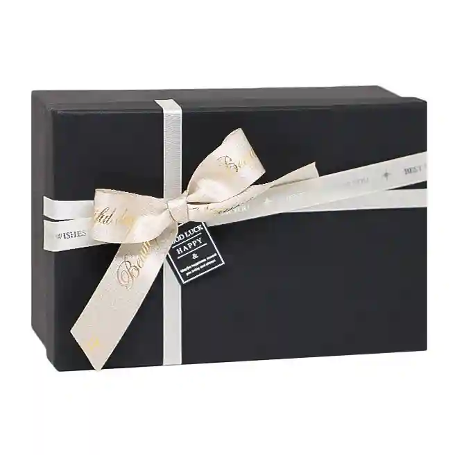 Cutie cadou cu fundiță, neagră, 19х12х6.5 cm