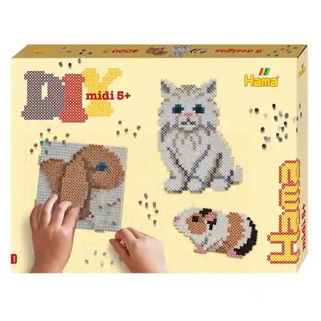 Hama Set mozaic cu margele de calcat L Animale dragute (4000 un)