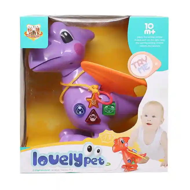 Jucărie de tras Pterodactil cu lumină și sunet, violet, cod 902587