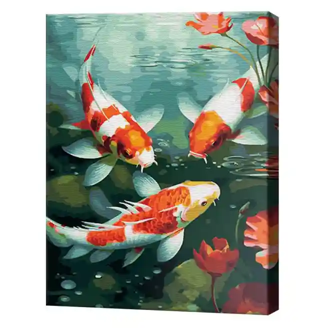 Карпы кои, 40x50 см, картина по номерам