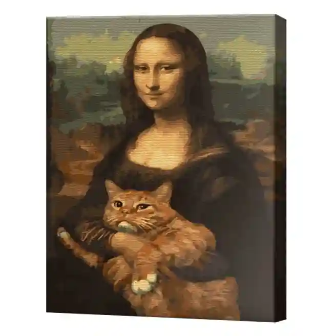 Мона Лиза с рыжим котом, 30x40 см, картина по номерам