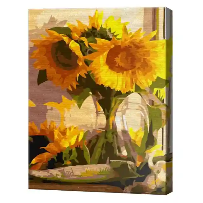 Buchet de floarea-soarelui, 30х40 cm, pictură pe numere