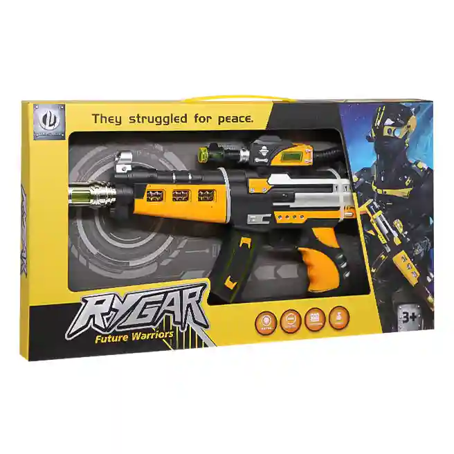 Mega Blaster cu lumină și sunet, galben, cod 902065