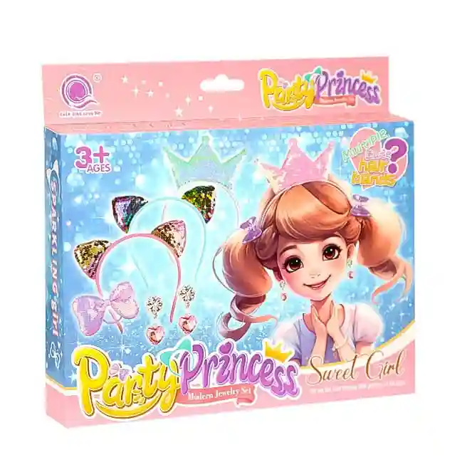 Set de accesorii, Party Princess, cu bentiță în sortiment, cod 843004